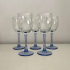 5 Wijnglazen met blauwe voet